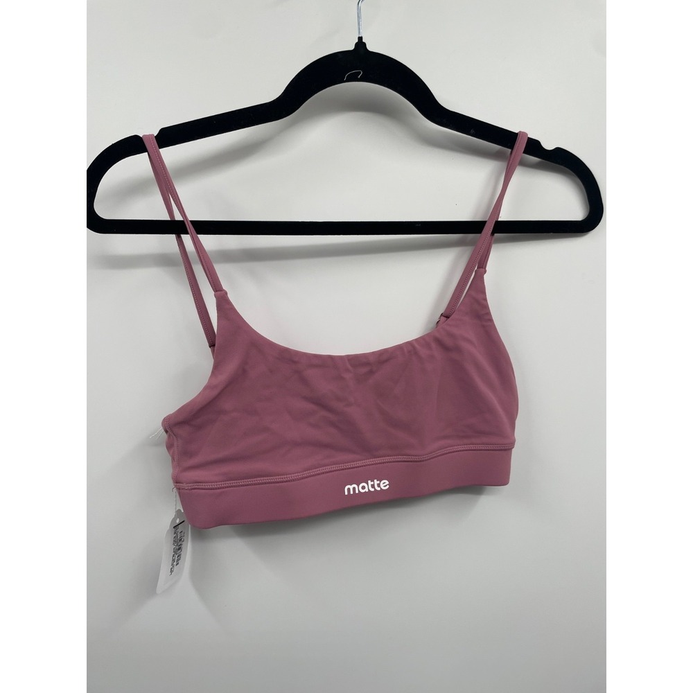 Matte Fitness Seasonless Sports Bra Womens XS Pink Stretch Yoga Gym Athletic NWT